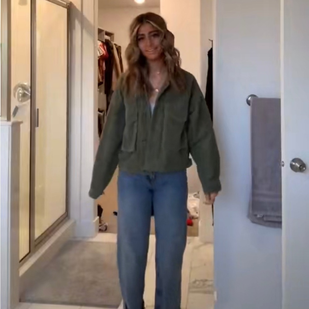 green denim jacket